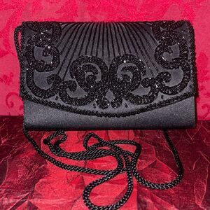 La Regale Black‎ Beaded Evening Bag